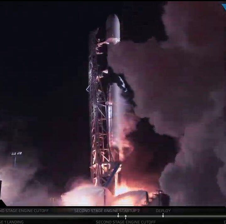 The Falcon 9 launches into space. Photo courtesy SpaceIL