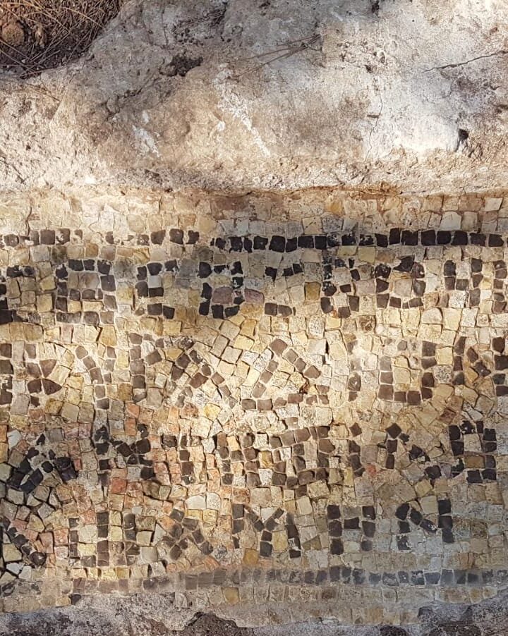 The early fifth century CE inscription found in Zur Natan in the southern Sharon Plain. (Galeb Abu Diab/Israel Antiquities Authority)