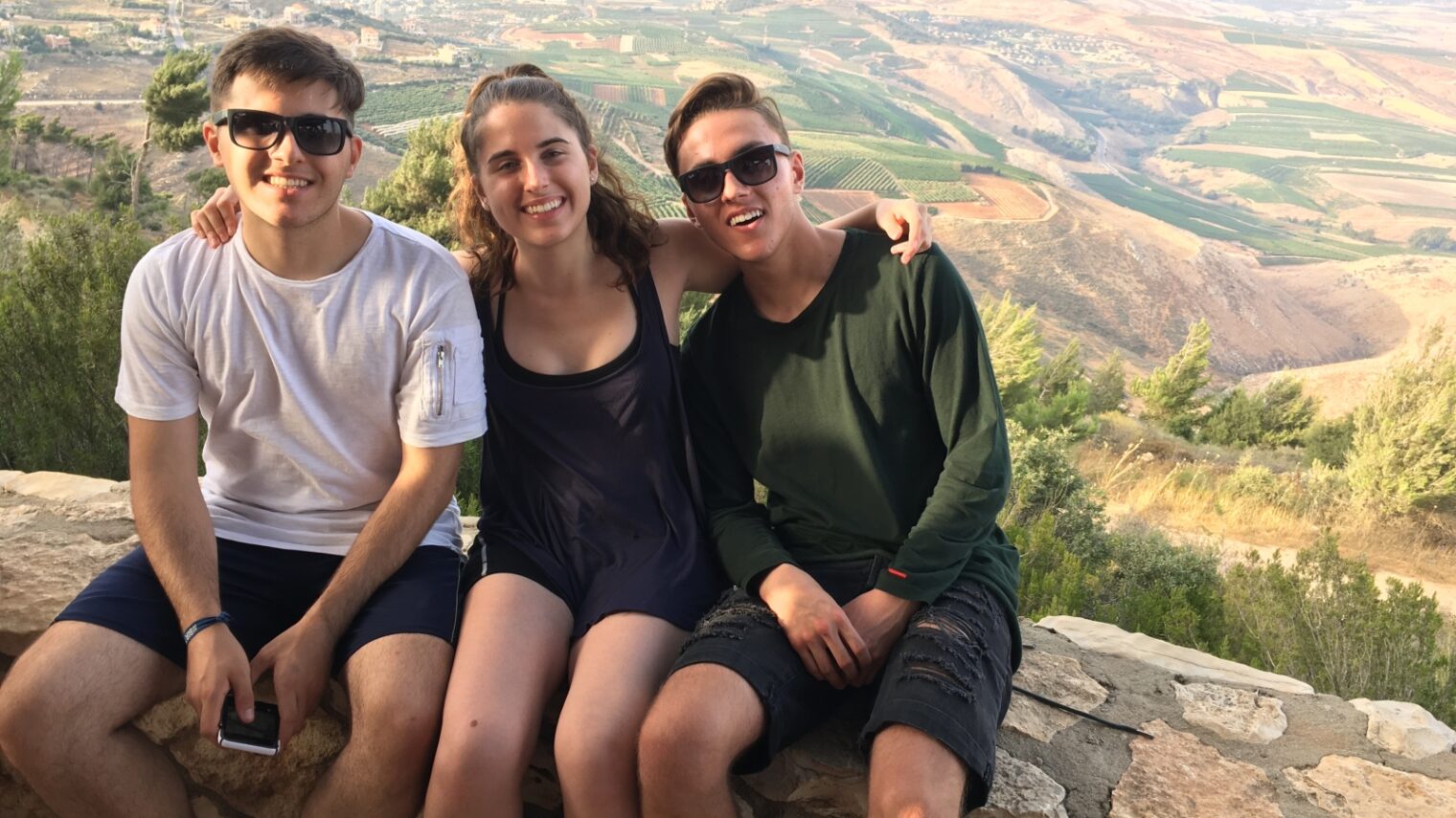 Parker Alchanati, left, with his sister and a friend in the Galilee. Photo: courtesy