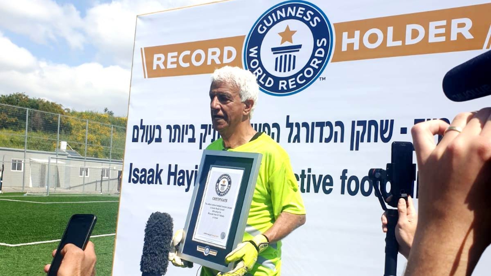 Isaak Hayik of Or Yehuda, Israel, the world’s oldest active soccer player. Photo via Facebook