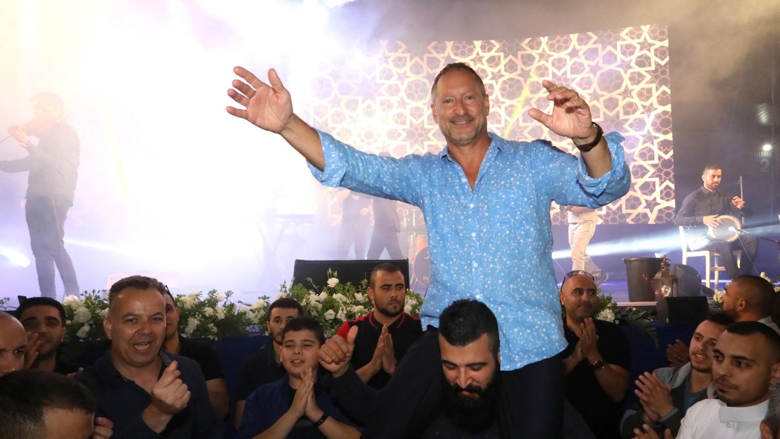 SodaStream CEO Daniel Birnbaum and employees celebrate at the company's Iftar dinner in the Negev on May 27, 2019. Photo by Sivan Faraj