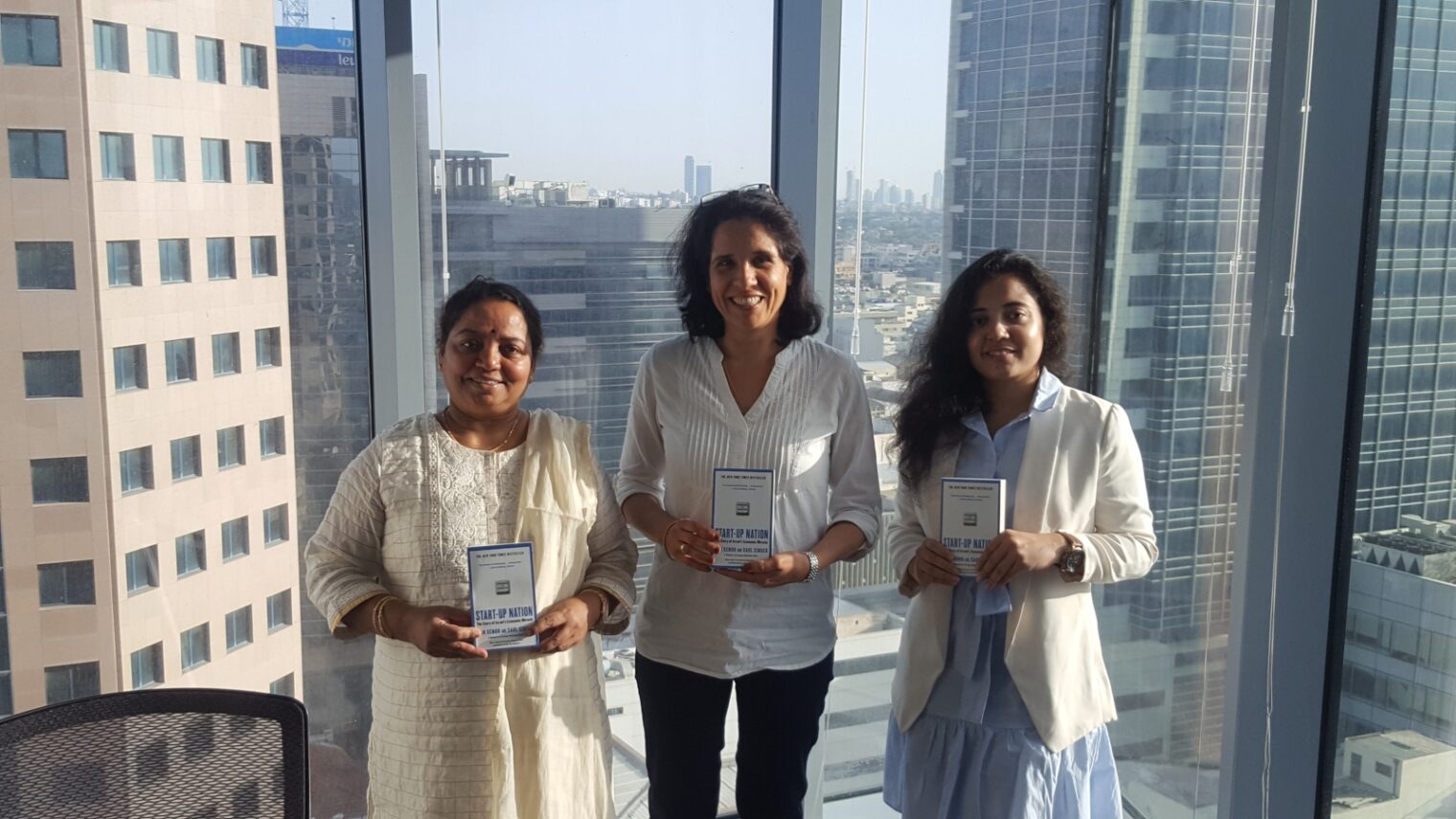 Peesapati Suseela Rani, Galit Zamler and Dr. Meghana Kambham in Tel Aviv. Photo: courtesy