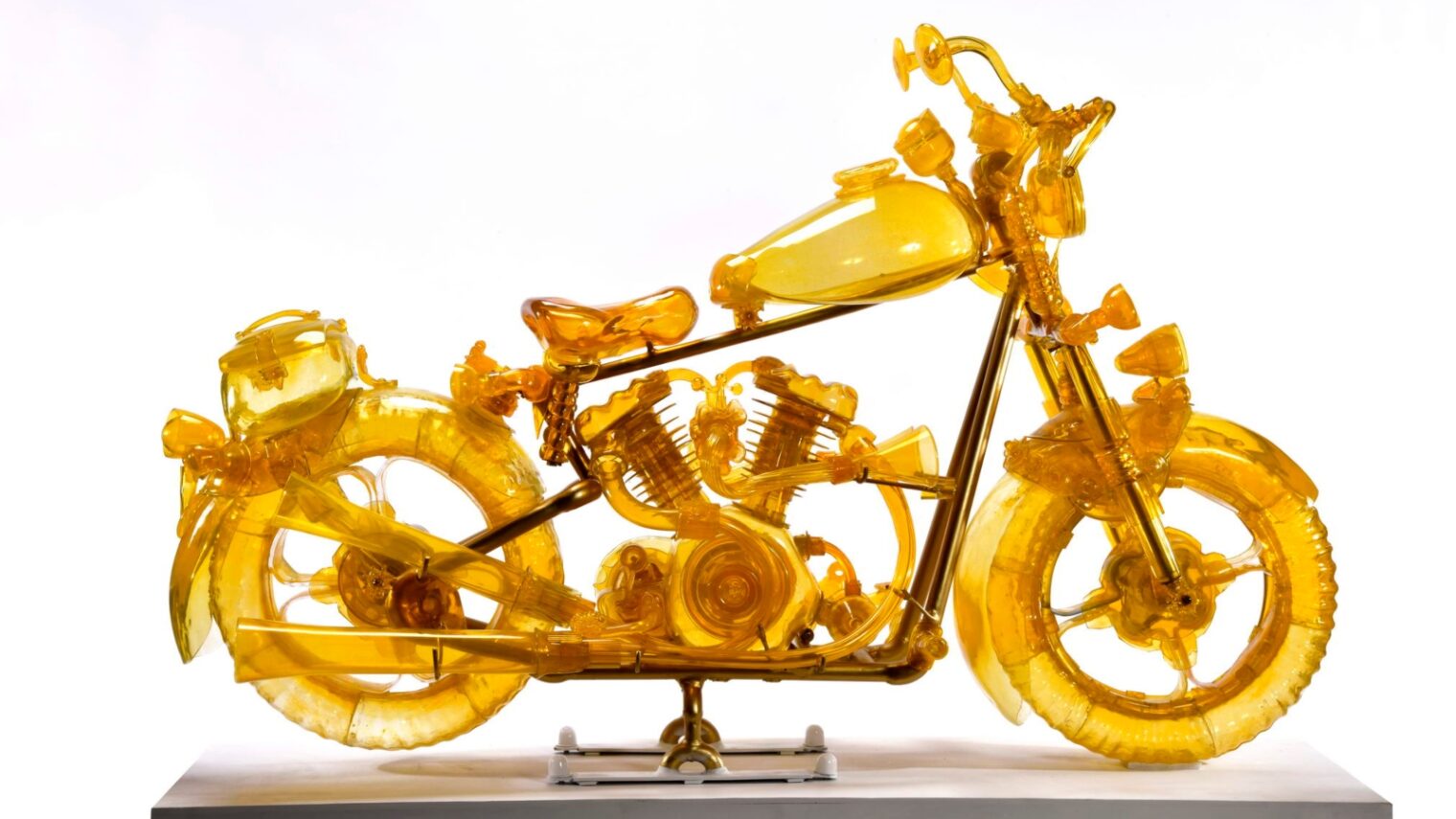 Boris Shpeizman’s glass motorcycle. Photo: courtesy
