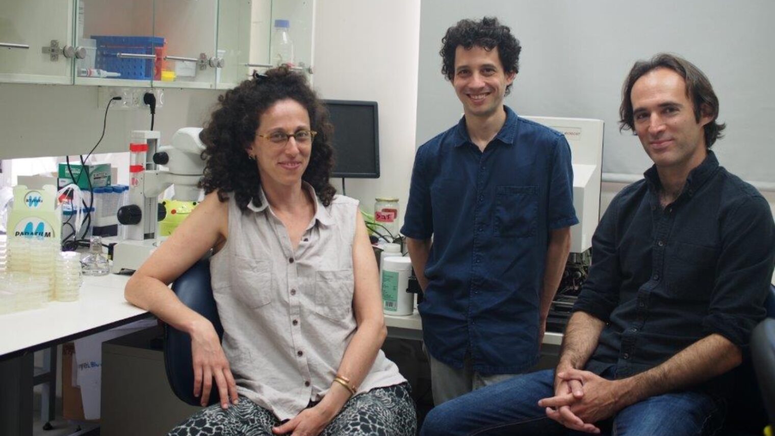 TAU researchers, from left, Rachel Posner, Itai A. Toker and Prof. Oded Rechavi. Photo courtesy of Tel Aviv University