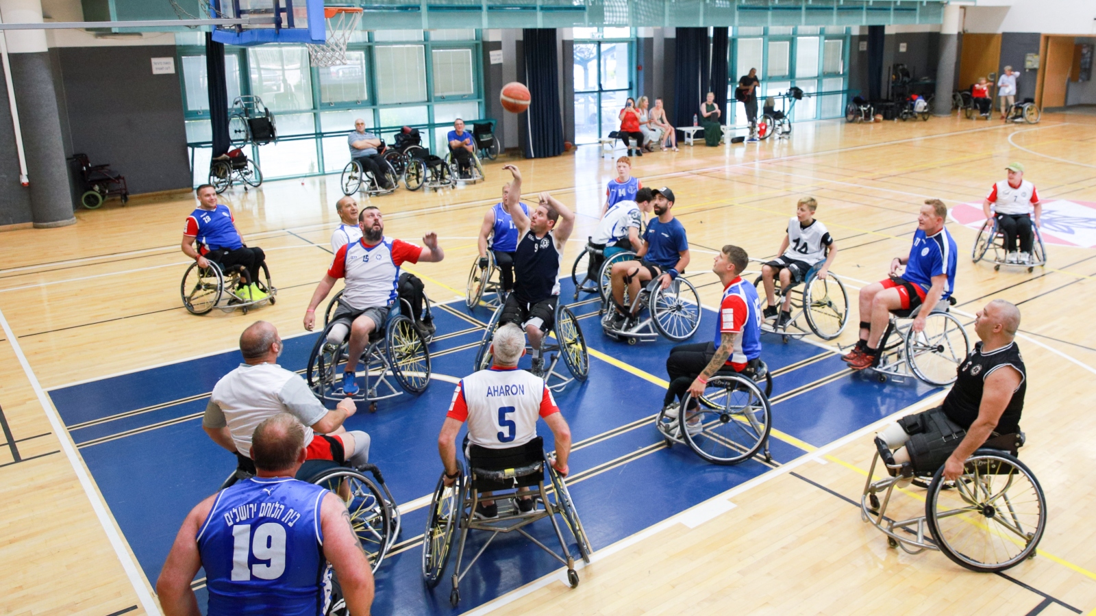Israeli and British wounded veterans playing wheelchair basketball at the inaugural Veteran Games in Israel, May 2019. Photo: courtesy