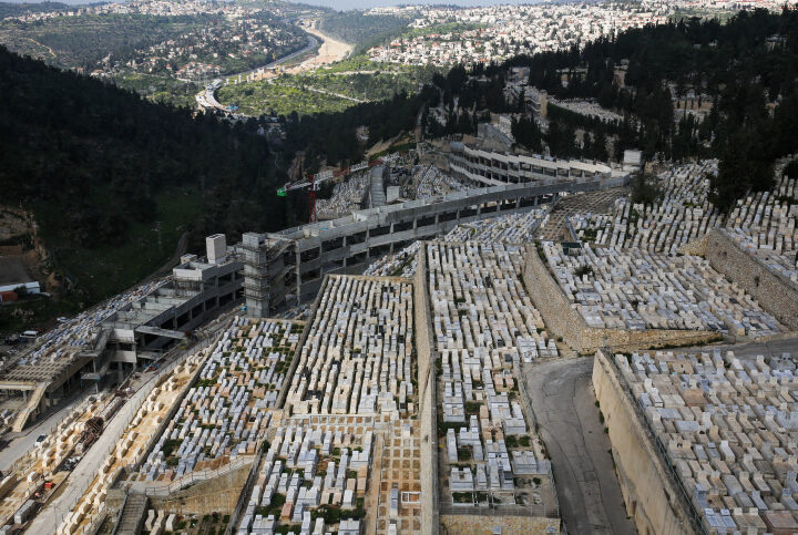 Aerial view of the graves at the Har Hamenuchot Cemetery in Jerusalem. Photo by NatiShohat/FLASH90