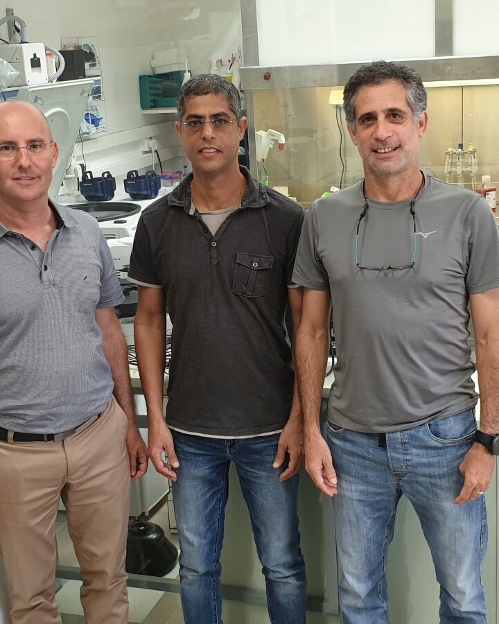 From left, Prof. Udi Qimron, Dr. Ido Yosef and Dr. Motti Gerlic. Photo courtesy of Tel Aviv University