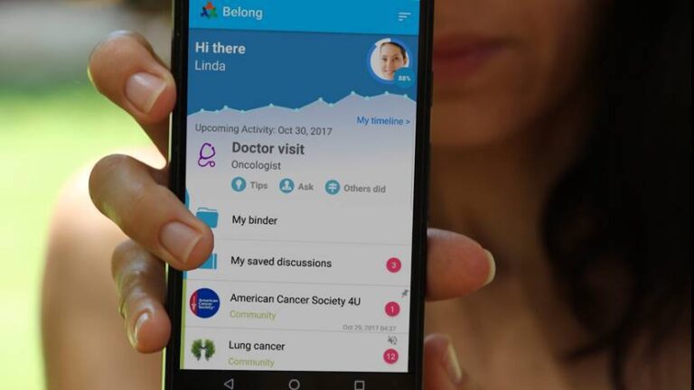 The Belong app is like Waze for cancer. Photo: courtesy