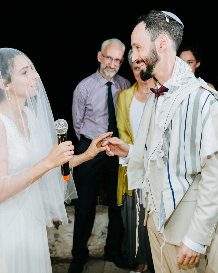 Cancer survivors Etti Davidov and Eliav Marland at their wedding on August 23, 2019. Photo by Maya Louzon