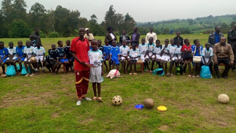 Kenyan kids wearing soccer jersey donated by Israeli peers from The Equalizer. Photo: courtesy