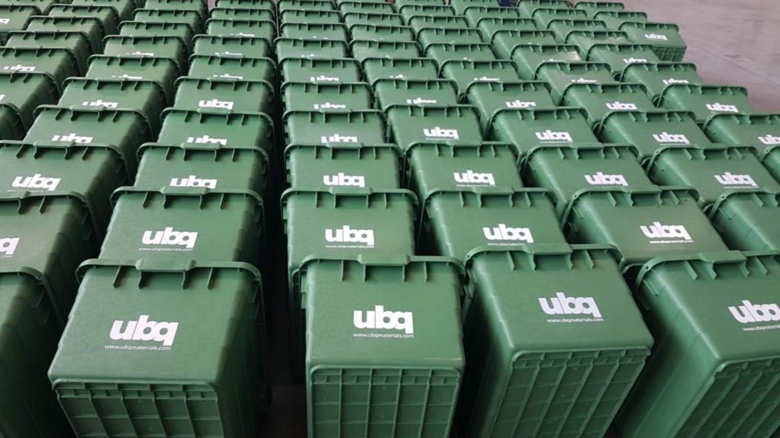 These recycling bins, made in Israel from UBQ material, are being used in Virginia. Photo: courtesy