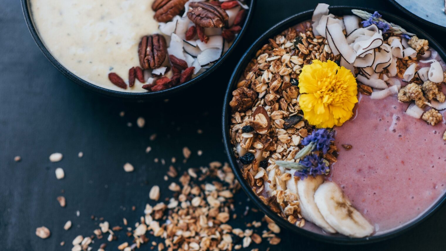 Smoothie bowls with homemade granola are one of the special dishes at Tel Aviv vegan café Anastasia. Photo by Or Kaplan