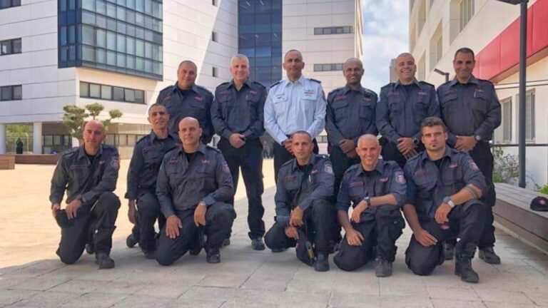 Members of the Israeli firefighting delegation prior to departure for Brazil. Photo courtesy of the Israel National Fire and Rescue Authority