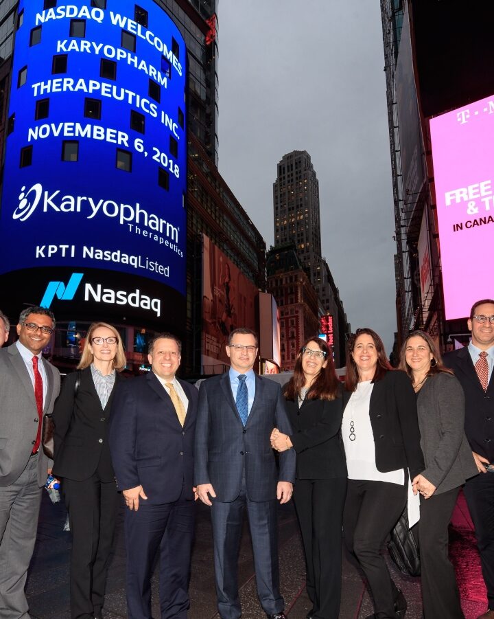 The Karyopharm Therapeutics team celebrating its listing on NASDAQ, November 2018. Photo: courtesy
