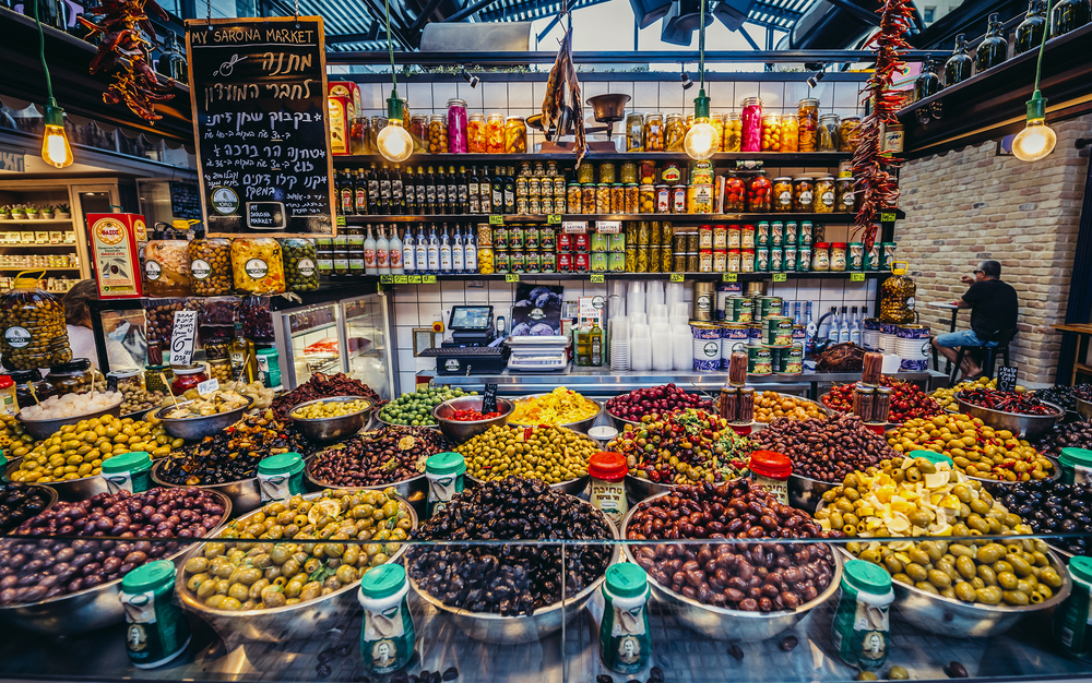 All the best products on sale at Sarona Market in Tel Aviv. Photo by Shutterstock