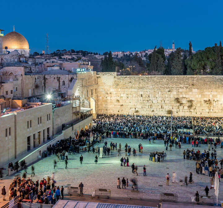 The Western Wall in the early evening. Photo by Shutterstock