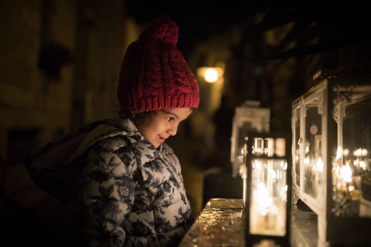 Lighting up the night at Hanukkah. Photo by Hadas Parush/Flash90