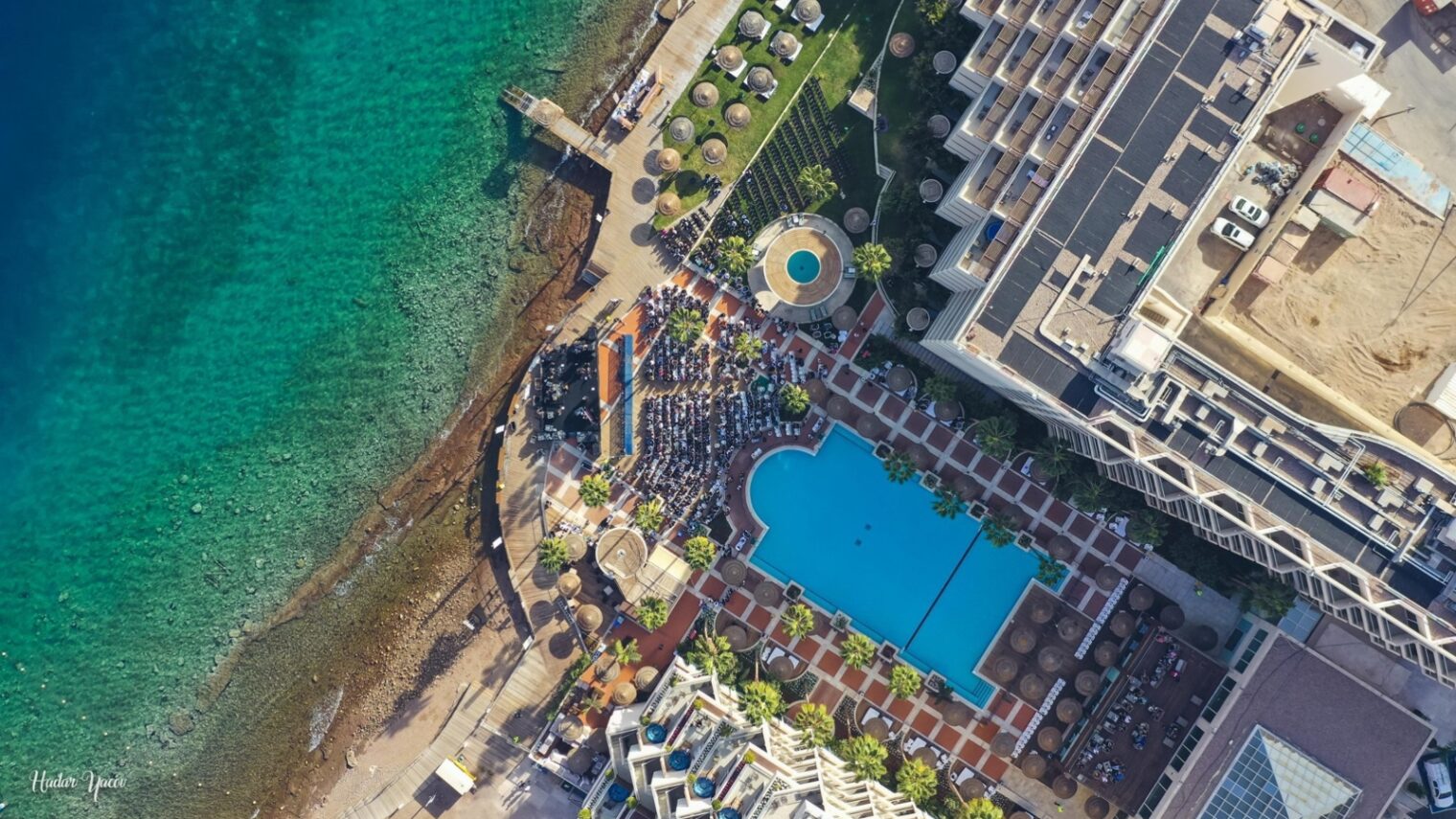 Overhead view of the Aria Hotel, Eilat. Photo by Hadar Yacov
