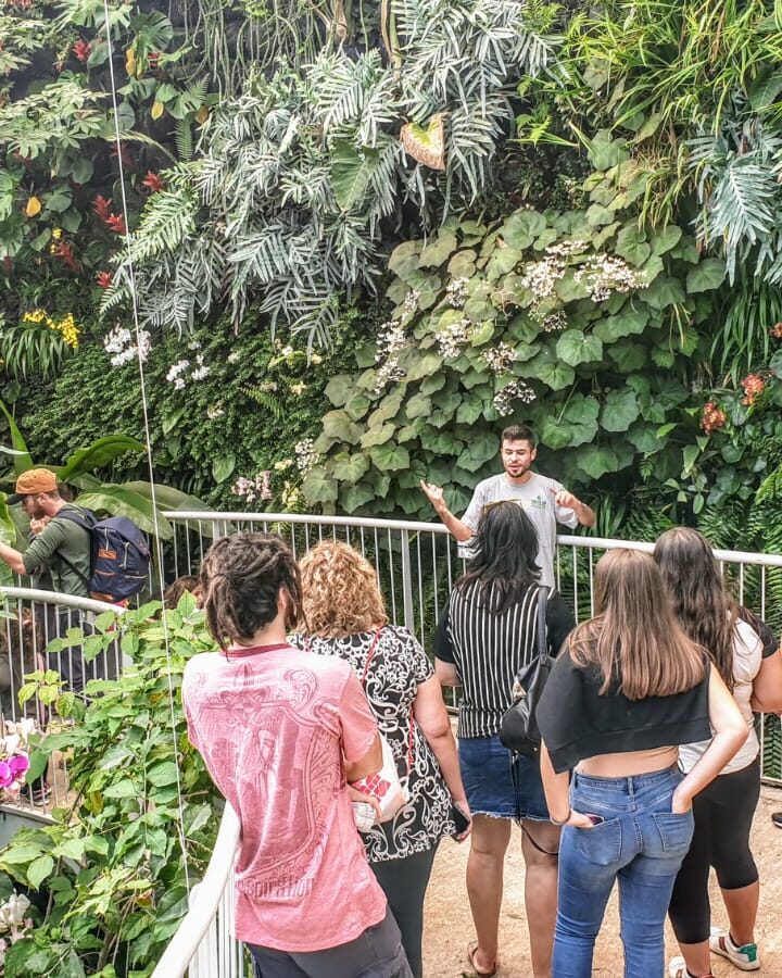 Visitors enjoy a guided tour of the Jerusalem Botanical Gardens’ new Tropical Conservatory. Photo by Tom Amit
