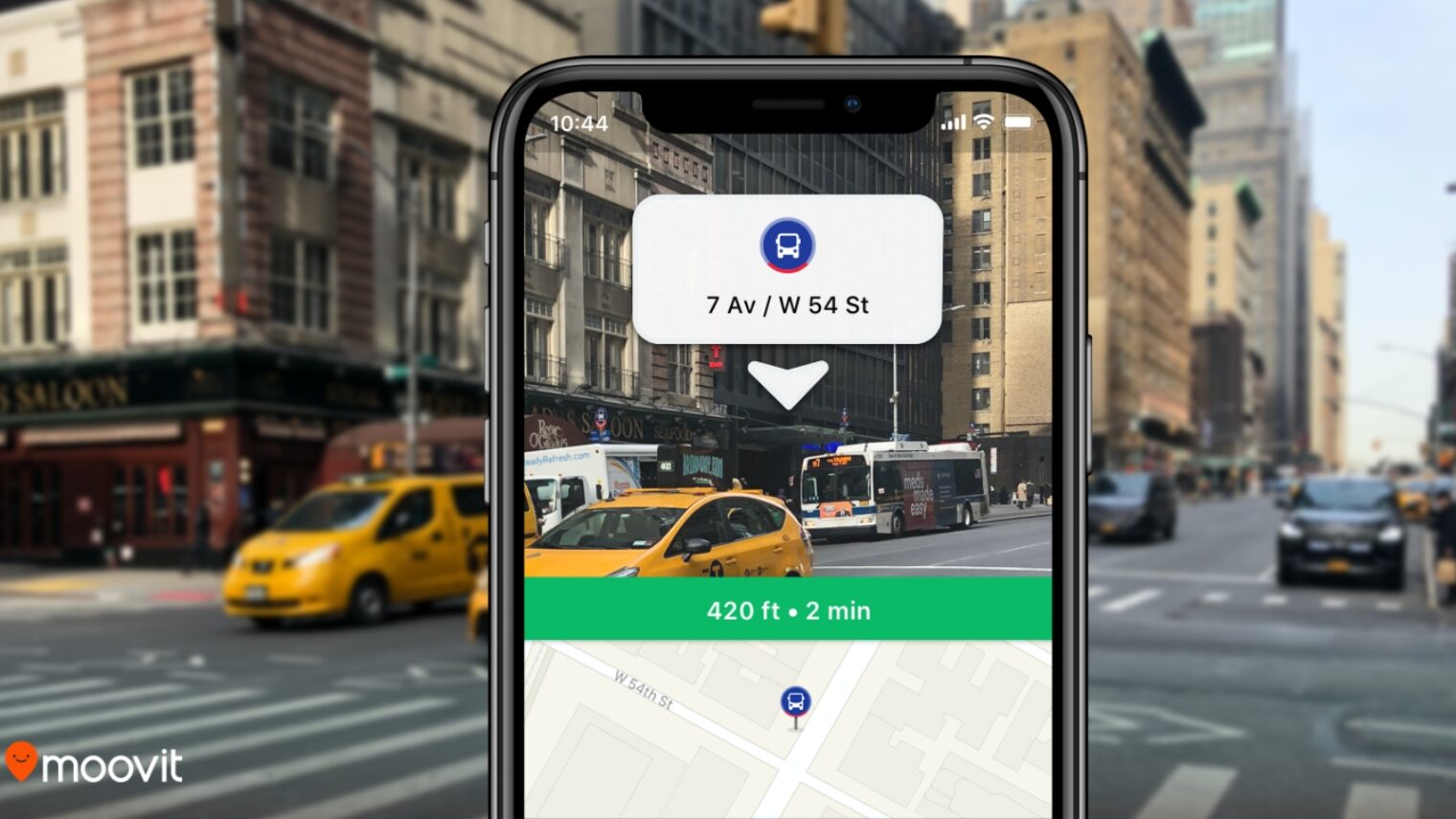 Moovit’s new Way Finder feature is available in beta for users who have the iPhone AR platform.