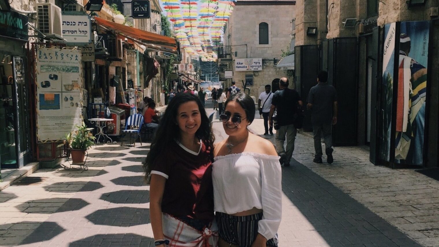 Jordana Ichilov, right, in downtown Jerusalem with a friend. Photo: courtesy