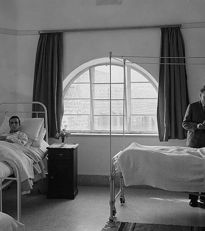 British soldiers convalescing at the Scots Mission Hospital, Tiberias. Credit: Matson Photograph Collection/US Library of Congress