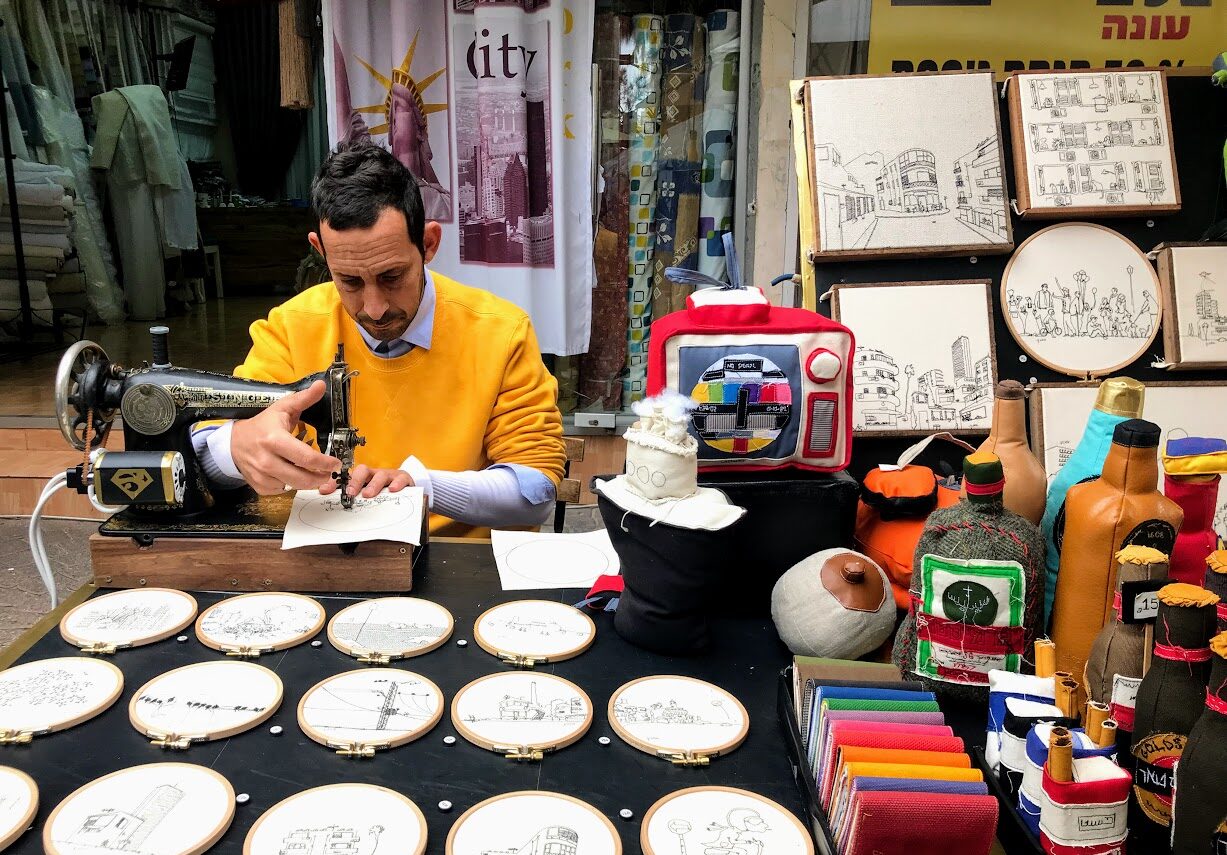 A craftsman at work in Nachlat Binyamin, Tel Aviv. Photo by Nicky Blackburn