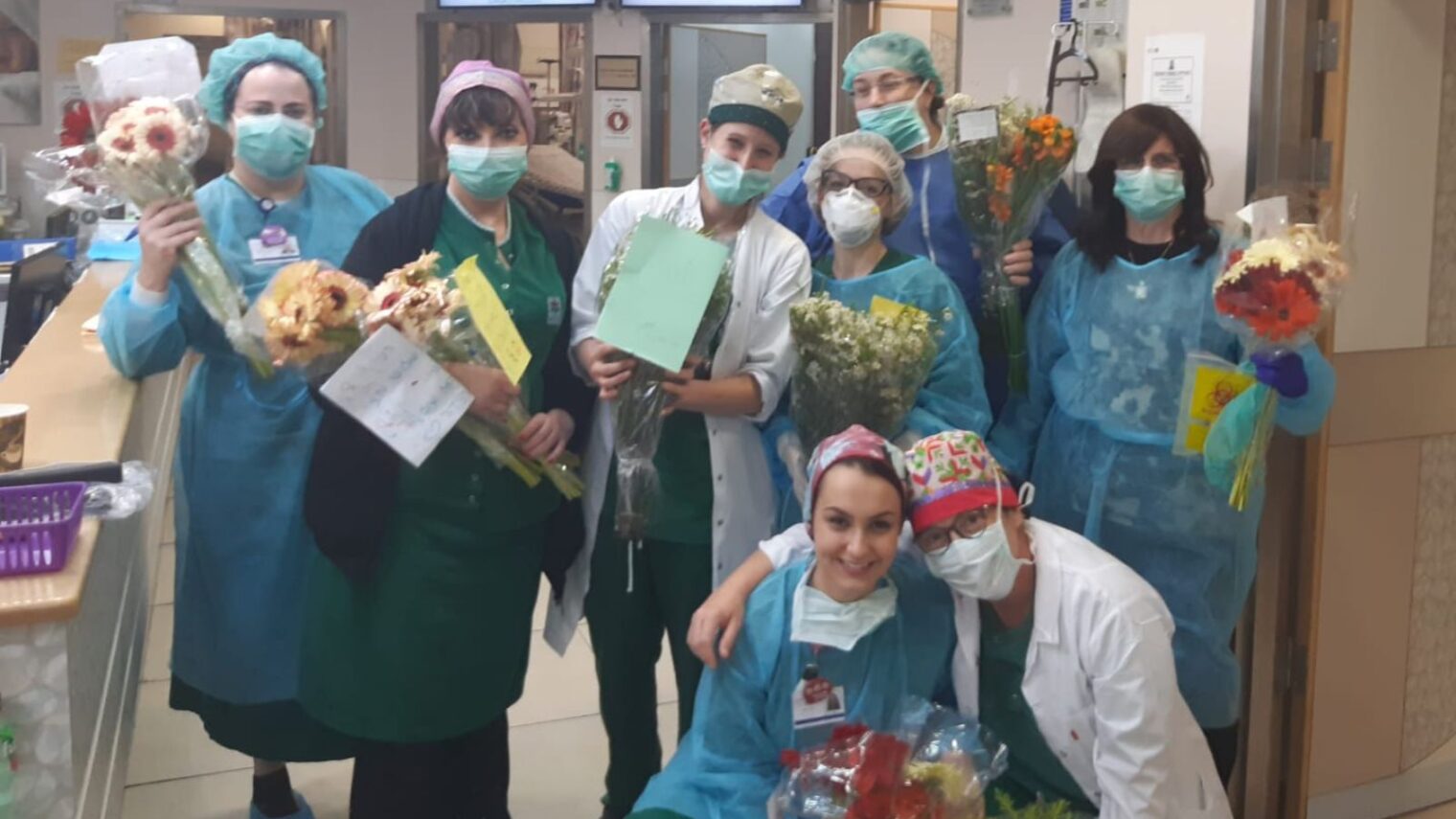Israeli volunteers shower healthcare workers with love and help in gratitude for their hard work during the coronavirus crisis. Photo courtesy of Adopt a Doc