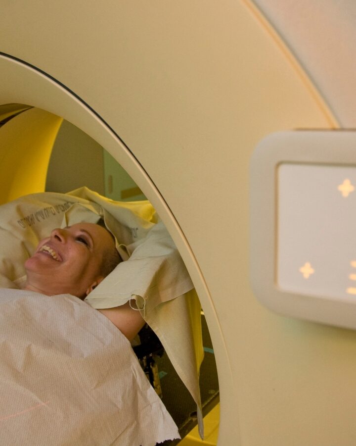 Photo of a patient entering a CT machine by Chen Leopold/FLASH90