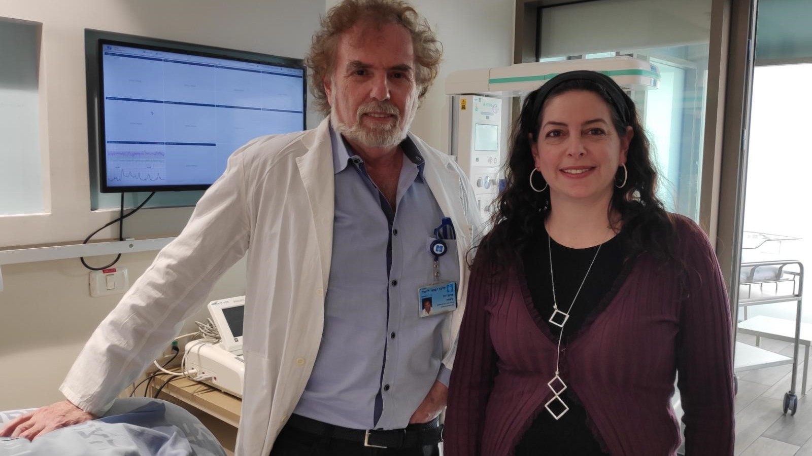 Dr. Simcha Yagel, chief of Hadassah’s Division of Gynecology and Obstetrics, left, and Hadassah nurse Michal Lipschuetz. Photo courtesy of Hadassah Medical Organization
