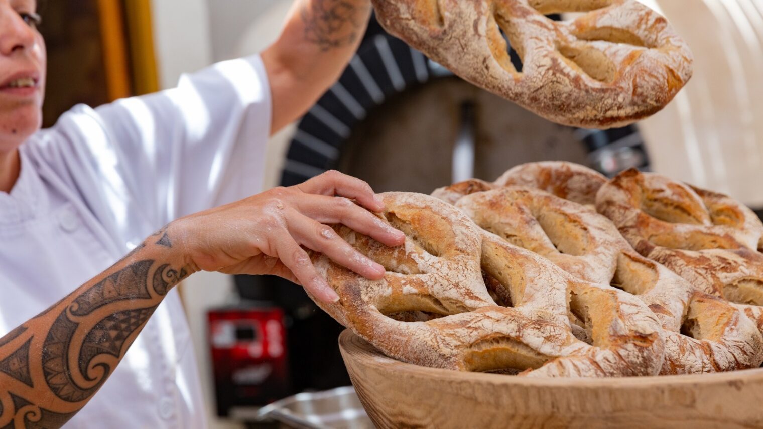 Fresh fougasse bread in Rama’s Kitchen. Photo: courtesy