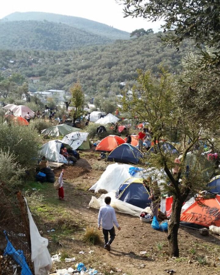 The Moria refugee camp in Lesbos, Greece, prior to the September 2020 fires. Photo courtesy of IsraAID
