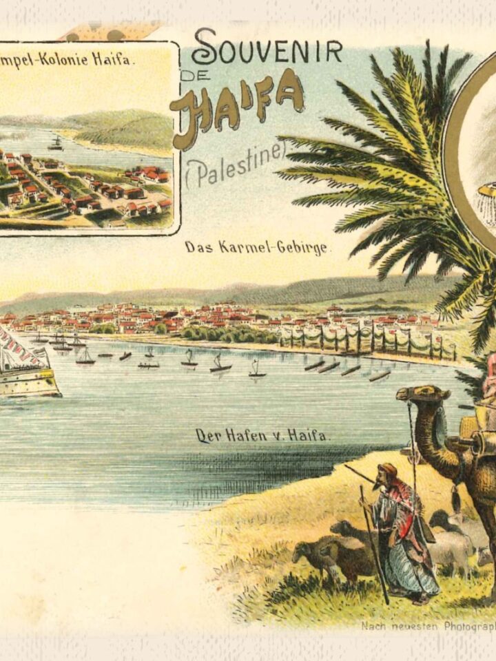 This pastoral postcard from Haifa is from 1898. Image courtesy of Hebrew University