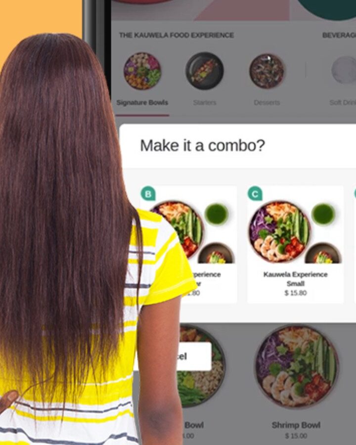 Choosing dishes at a food kiosk no longer has to involve touching the screen. Photo courtesy of Touchless.ai