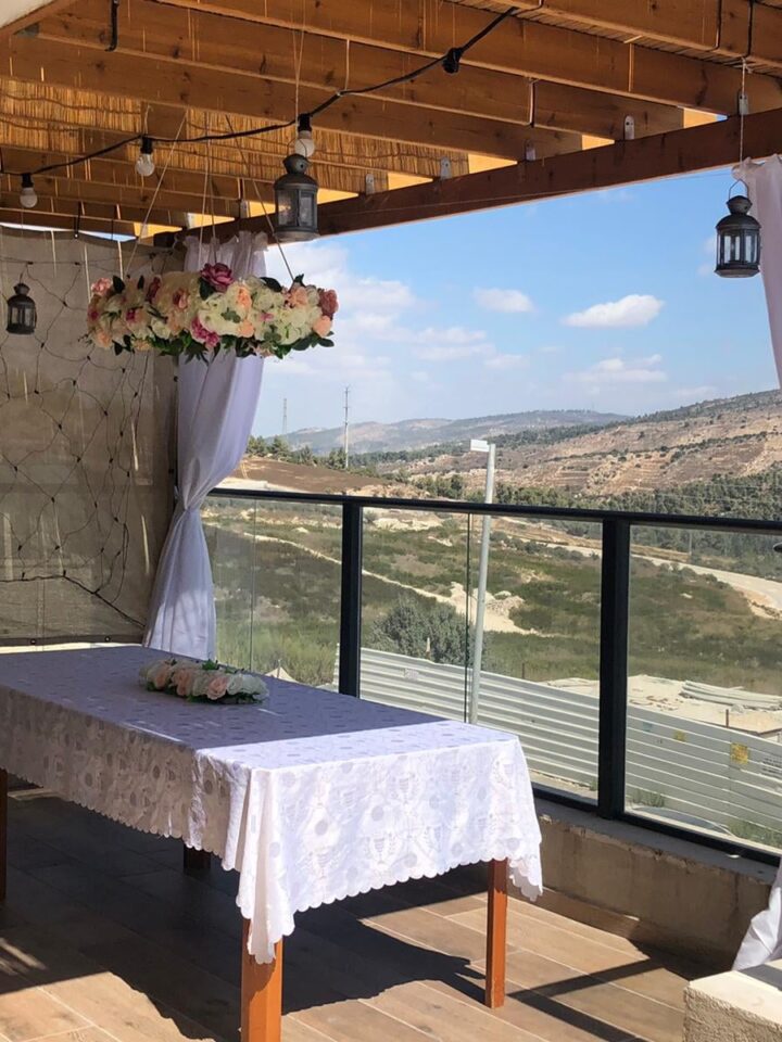 Ruti Wax’s sukkah with a view in Ramat Beit Shemesh. Photo courtesy of View from My Mirpeset