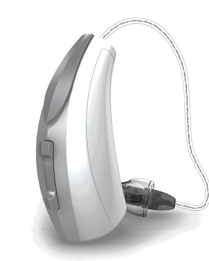 The Livio Edge AI hearing aid now works with MyEye via a wireless connection. Photo courtesy of Starkey and OrCam