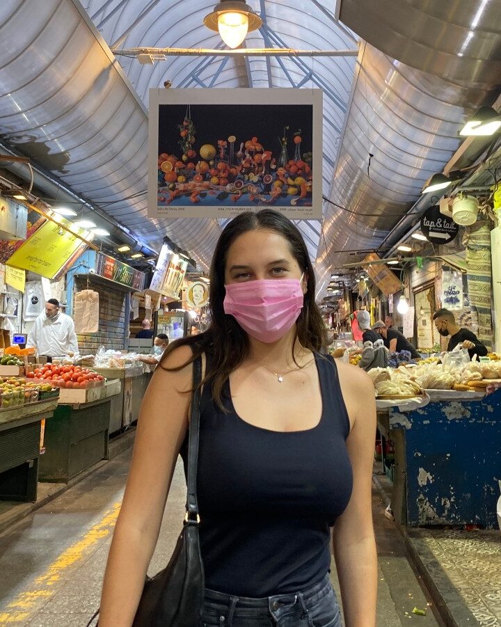 Danya Belkin in Machane Yehuda Market on November 9, 2020. Photo
by Ava Rosen