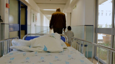 Rinad makes her way to surgery with her grandfather. Photo still from film