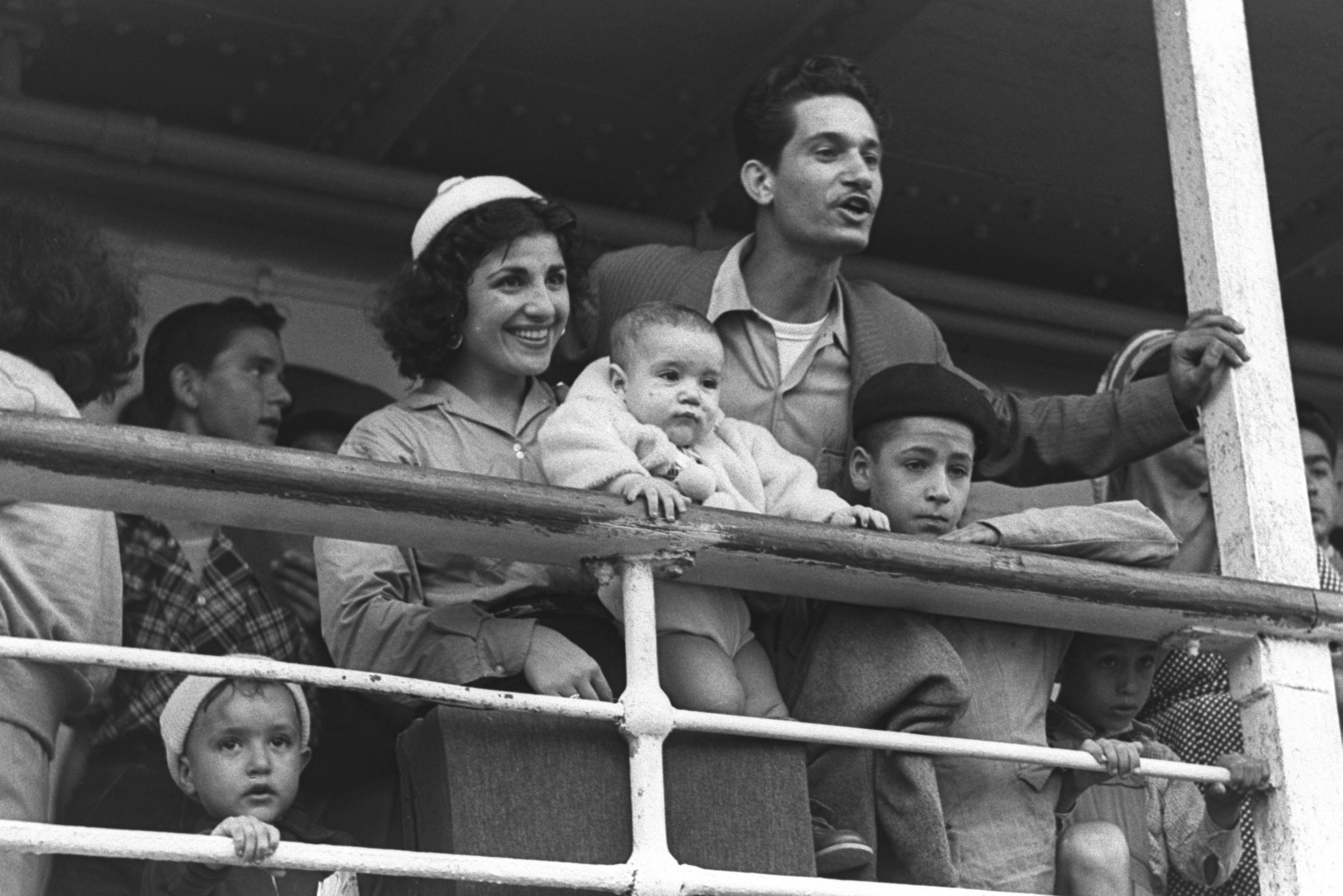 Moroccan Jewish immigrants landing in the port of Haifa in 1954. Photo by Fritz Cohen/Government Press Office