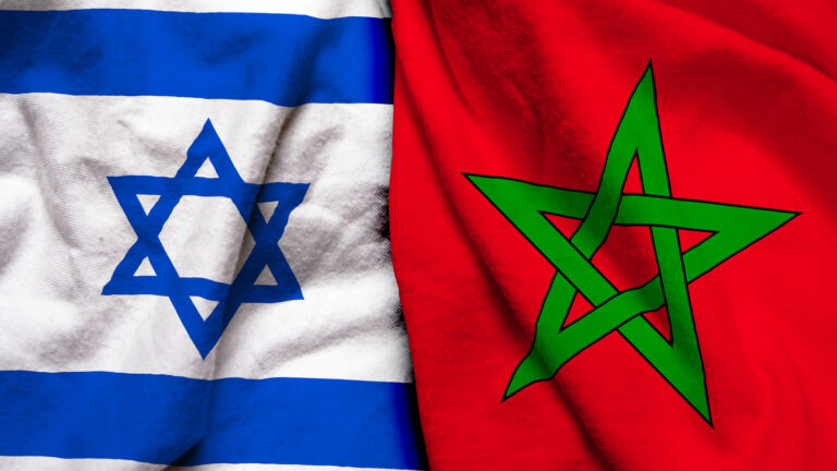 Illustration of the Israeli and Moroccan flags by Shutterstock