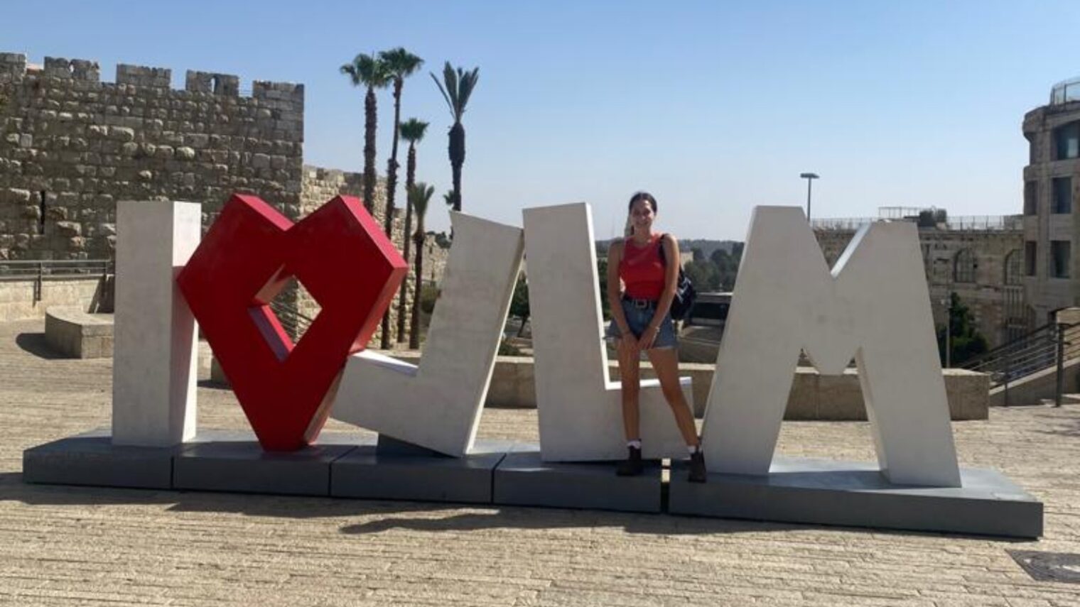 The welcoming â€œI â™¥ï¸� JLMâ€� sculpture between the new and old parts of Jerusalem is a natural Instagram magnet. Photo by Ava Rosen