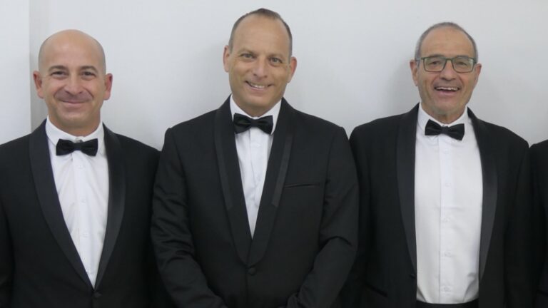 From left, Academy Award winners Guy Dorman, Zvi Reznic and Prof. Meir Feder of Amimon. Photo courtesy of Tel Aviv University.