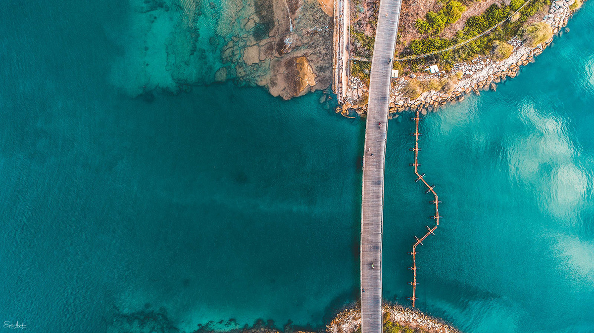 The Reading Promenade bridge in Tel Aviv as captured from above. Photo by Eyal Asaf