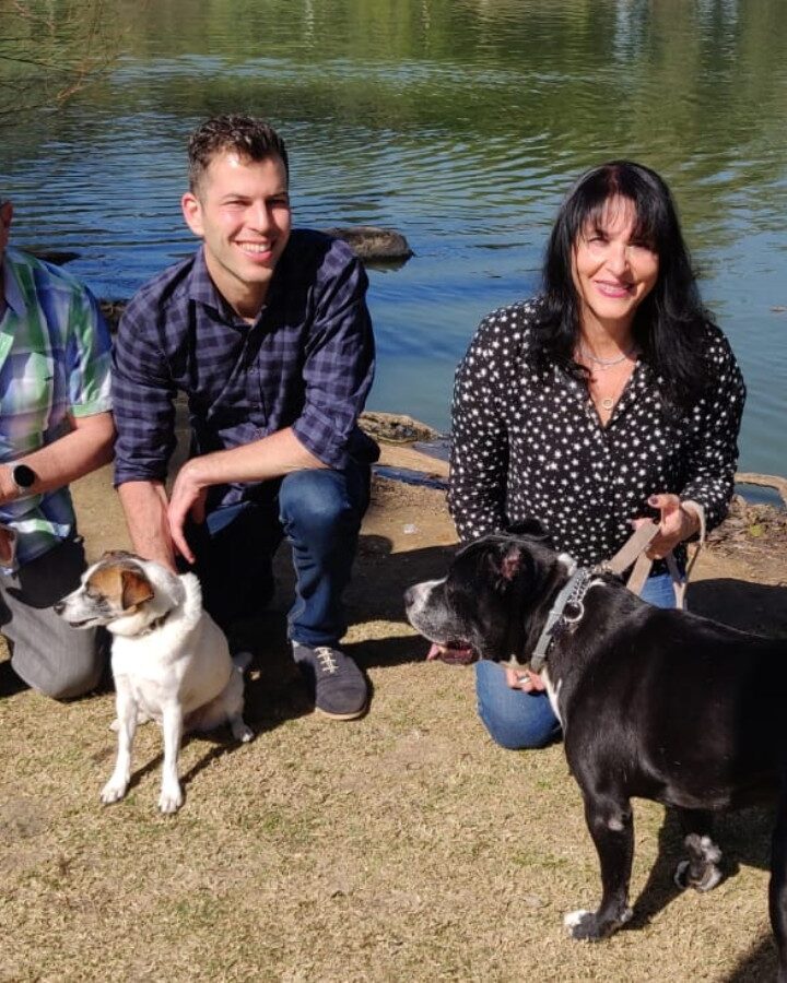From left, Jacob Hershkovitz, CEO from Mechubarim Plus; Give&Tech cofounder Ron Weiner; and Ofra Rosenshine, CEO of Rishon loves Animals. Photo by Cathy Weiner