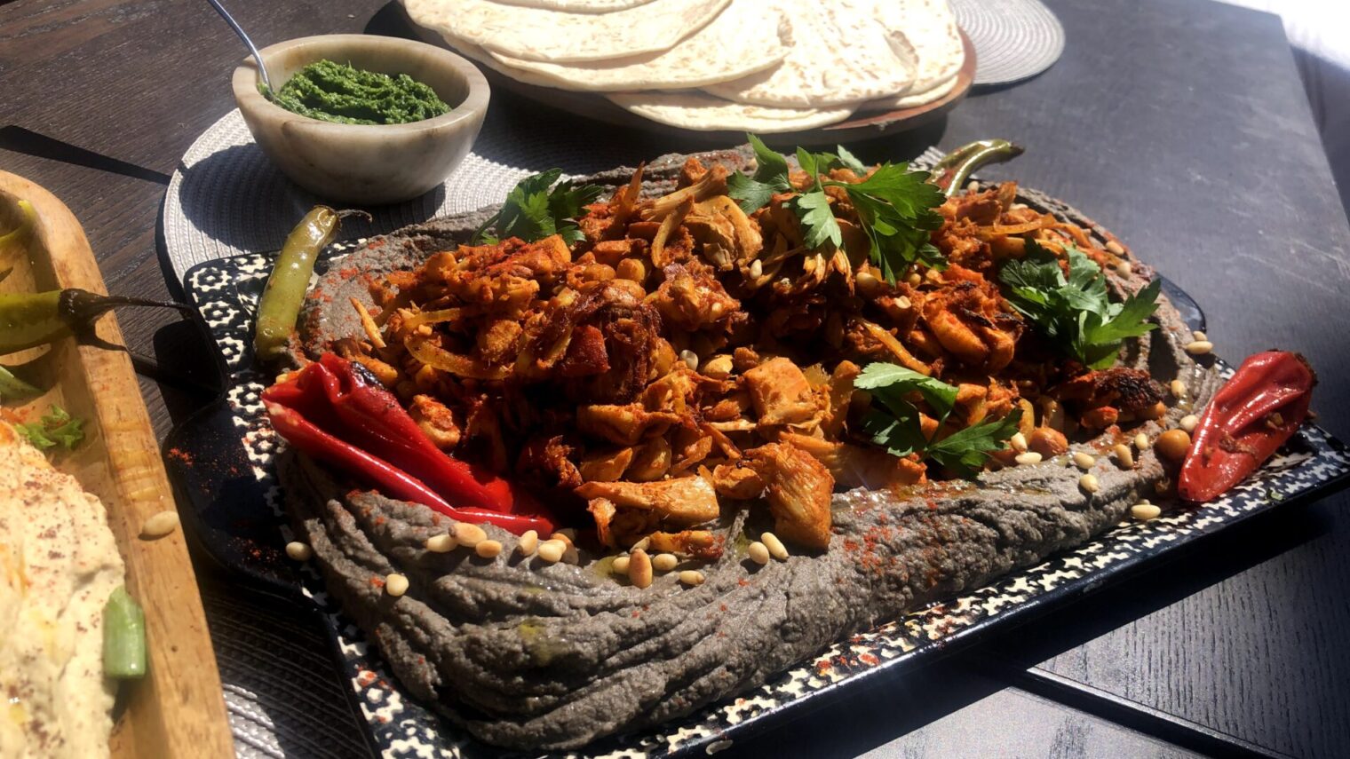 A vegan alternative to Israel’s favorite street food of shawarma. Photo by Niv Levi