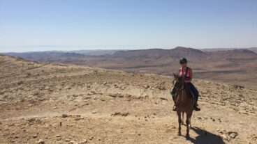 Ali Cohen exploring Israel’s desert on horseback. Photo courtesy Ali Cohen
