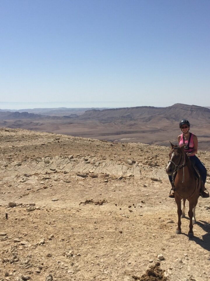 Ali Cohen exploring Israel’s desert on horseback. Photo courtesy Ali Cohen