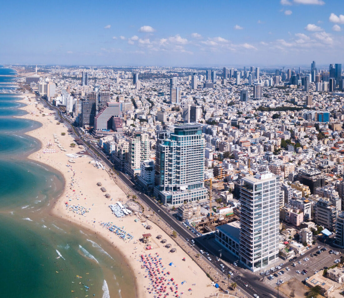The long stretch of beautiful golden beaches off Tel Aviv. Photo by Shutterstock