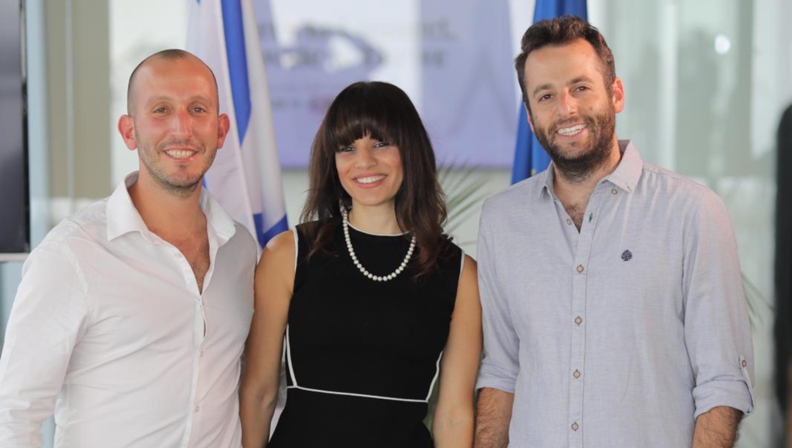 Yotam Tzuker, Adi Barel and Yoni Levenfeld, editors of a new report on Israeli startups in Europe. Photo by Idan Canfi