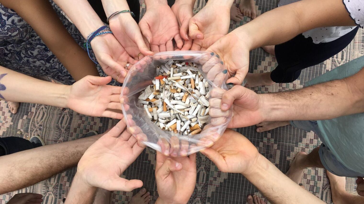 Clean the Butts have already removed 160,000 toxic cigarette butts from Israel’s beaches. Photo courtesy Clean the Butts